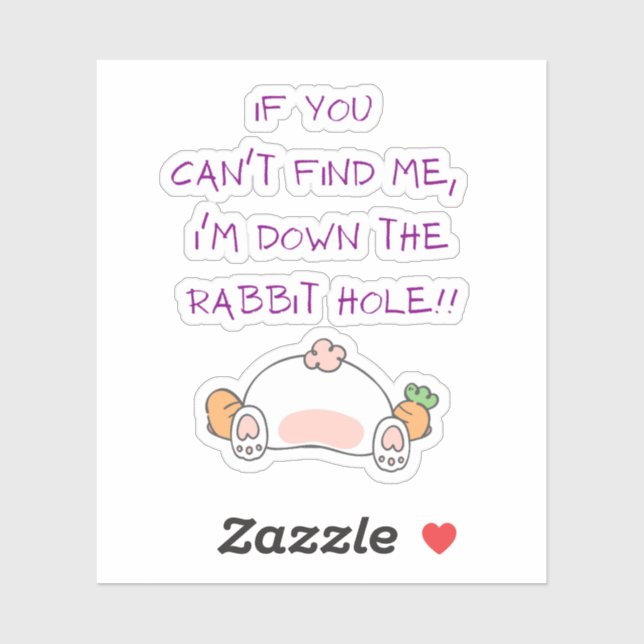 FUNNY RABBIT HOLE STICKER (Sheet)
