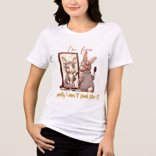 Funny rabbit in front of the mirror – Funny design Tri-Blend Shirt