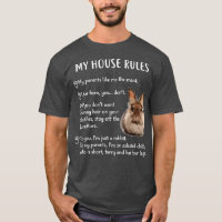 Funny Rabbit , My House Rules Lionhead Bunny