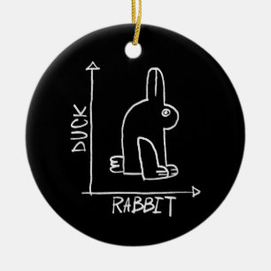 Funny Rabbit or Duck, wildlife animal diptyc Ceramic Ornament