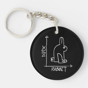 Funny Rabbit or Duck, wildlife animal diptyc Key Ring