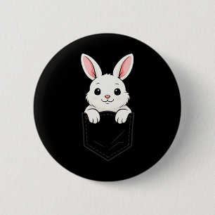 Funny Rabbit Peeking In Pocket Bunny Easter Men Wo 6 Cm Round Badge