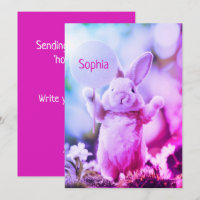 Funny Rabbit Simple Purple Card