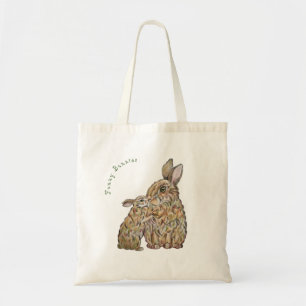 Funny rabbits. Pencil drawing Tote Bag