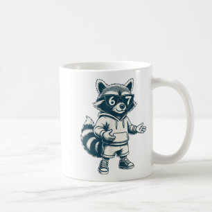 Funny Raccoon 67 Meme Six Seven Coffee Mug