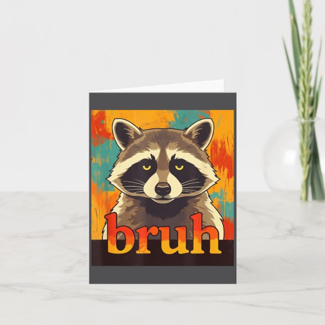 Funny Raccoon Bruh Meme Teens Boys Girls Men Graph Card (Front)