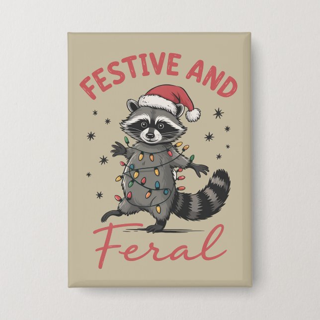 Funny Raccoon Christmas Feral Meme Xmas  (Front)