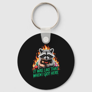 Funny Raccoon Christmas Trash Panda Xmas  Key Ring