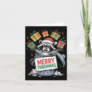 Funny Raccoon Christmas Trash Panda Xmas Merry Tra Card