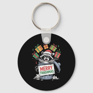 Funny Raccoon Christmas Trash Panda Xmas Merry Tra Key Ring