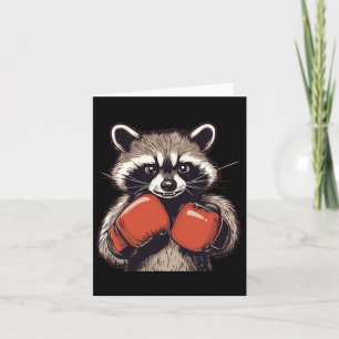 Funny Raccoon Costume For Sport And Boxing Gloves  Card