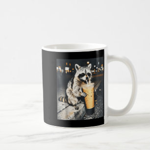 Funny Raccoon Drinking Iced Coffee Animal Meme Men Mug