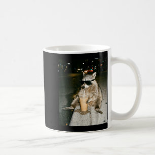 Funny raccoon drinking iced coffee meme men women  mug
