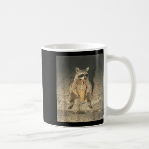 Funny raccoon drinking iced coffee unhinged meme mug