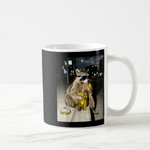 Funny raccoon eating pickles meme men women coffee mug