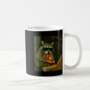Funny Raccoon Eating Zza Animal Meme  Coffee Mug