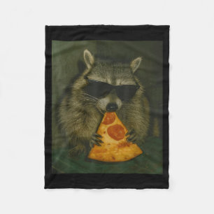 Funny Raccoon Eating Zza Animal Meme Men Women Fleece Blanket