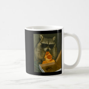 Funny Raccoon Eating Zza Animal Meme Raccoon Coffee Mug