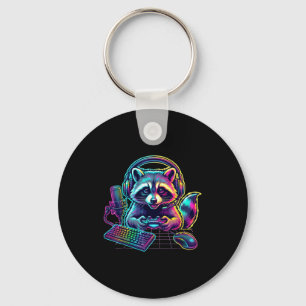 Funny Raccoon Gamer Video Game Gaming Lover  Key Ring