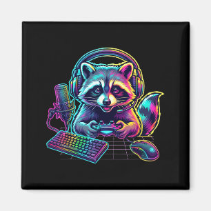Funny Raccoon Gamer Video Game Gaming Lover Magnet