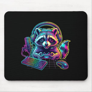 Funny Raccoon Gamer Video Game Gaming Lover  Mouse Pad