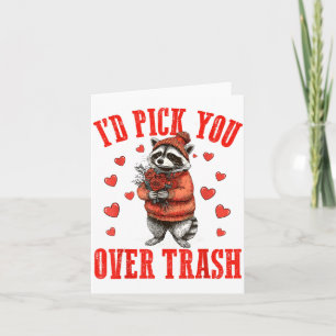 Funny Raccoon I’d Ck You Over Trash Valentines Day Card