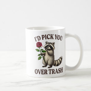 Funny Raccoon I’d Ck You Over Trash Valentines Day Coffee Mug