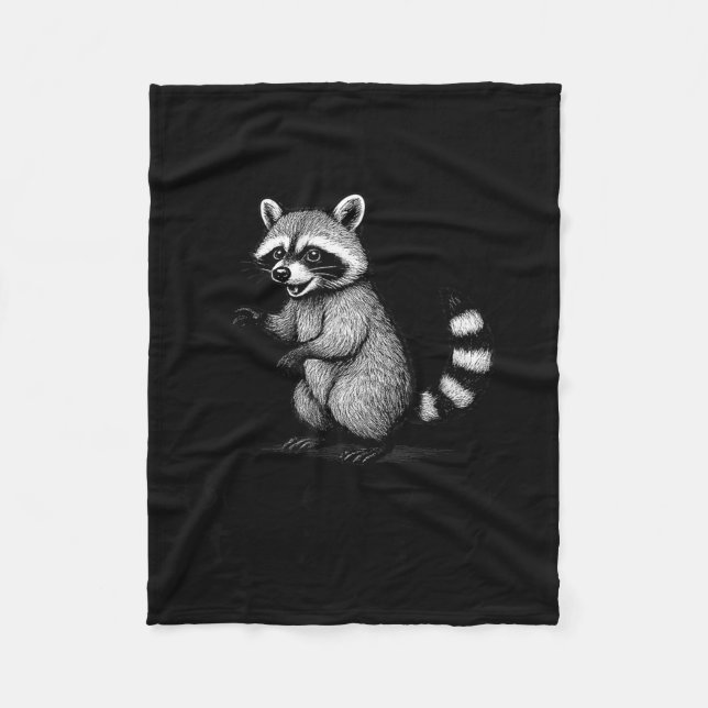 Funny Raccoon Meme Quote Humor For Men Women Boy G Fleece Blanket (Front)