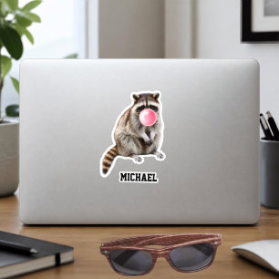 Funny Raccoon Pink Bubble Gum Bubble Custom