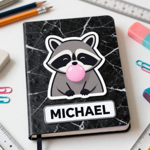 Funny Raccoon Pink Bubble Gum Bubble Custom