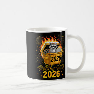 Funny Raccoon Rollin's Into 2026 New Year Matching Coffee Mug