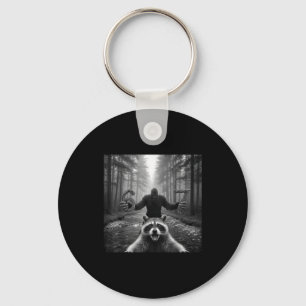 Funny Raccoon Selfie With Bigfoot 67 Six Seven Mem Key Ring
