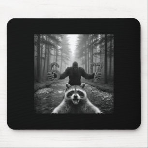 Funny Raccoon Selfie With Bigfoot 67 Six Seven Mem Mouse Pad