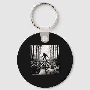 Funny Raccoon Selfie With Sasquatch Bigfoot  Key Ring