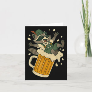 Funny Raccoon Sliding Down A Giant Beer Mug Foam  Card