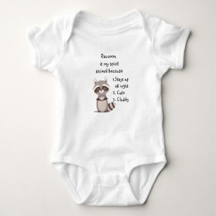 Funny Raccoon Spirit Animal Humor Cute Watercolor Baby Bodysuit