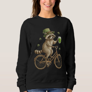 Funny Raccoon, St. Patrick's Day Irish Shamrock Sweatshirt