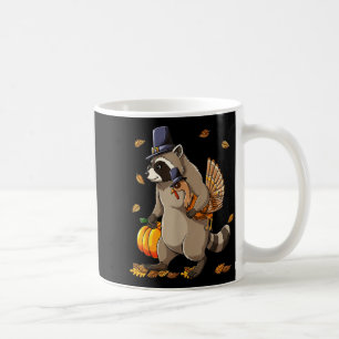 Funny Raccoon Turkey Pumpkin Thanksgiving Gift Men Coffee Mug