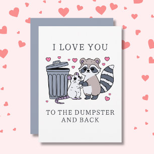 Funny Raccoon Valentines Day Holiday Card