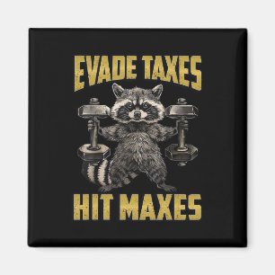 Funny Raccoon Weight Lifting Gym Evade Taxes Hit M Magnet