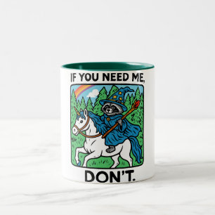 Funny Raccoon Wizard Trash Panda Coffee Hilarious  Two-Tone Coffee Mug