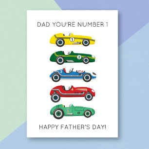 Funny Race Cars Pun Father's Day Card
