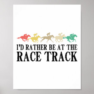 Funny Race Track Horse Racing Gift Men Women Cool Poster