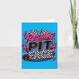 Funny Racing Car Chequered Flags Motorsport Card