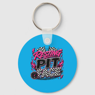 Funny Racing Car Chequered Flags Motorsport Key Ring