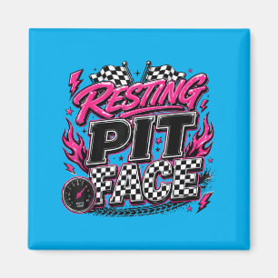 Funny Racing Car Chequered Flags Motorsport Magnet