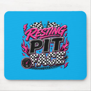 Funny Racing Car Chequered Flags Motorsport Mouse Pad