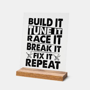 Funny racing word art acrylic sign