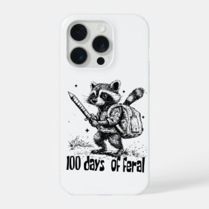 Funny Racoon 100 Days Of Feral School Chaos iPhone 15 Pro Case