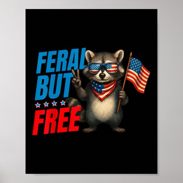 Funny Racoon 1776 July 4th 2025 Independence Day  Poster (Front)